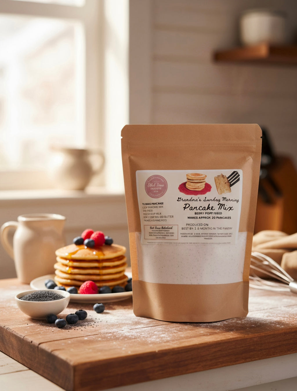 Grandma's Sunday Morning Pancake Mix- Berry Poppyseed (Pantry Staple)
